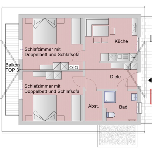 Skizze Appartement Top 3